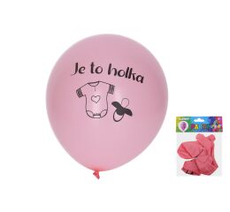 Balónek nafukovací 30 cm - sada 5ks, Holka