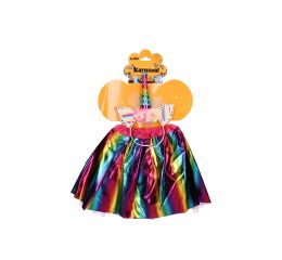 Set karneval sukýnka s čelenkou - jednorožec barevný