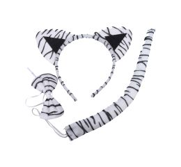 Set karneval - čelenka kravička/bílý tygr
