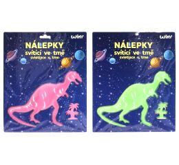 Nálepky 25,5x31 cm svítící ve tmě Dinosauři