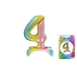 Balónek nafukovací - číslo 4 duha
