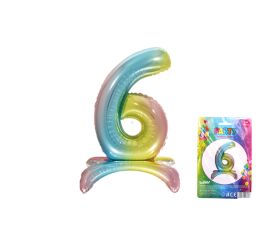 Balónek nafukovací - číslo 6 duha