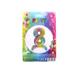 Balónek nafukovací - číslo 8 duha