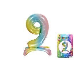 Balónek nafukovací - číslo 9 duha