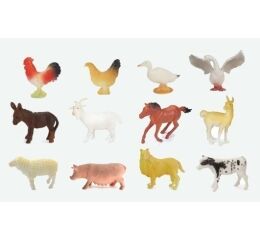 Zvířátka figurky farma 12 ks set 10 cm