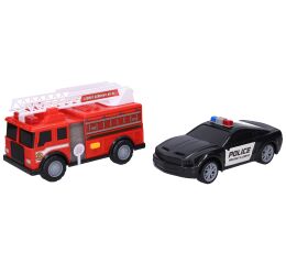 Auto policejní a hasičské s efekty 23 cm