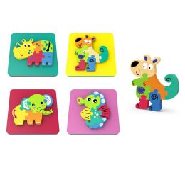 Zvířátko měkké puzzle 14x14 cm