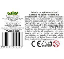 Letadlo kovové na zpětné natažení 14 cm
