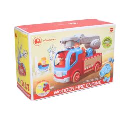 Auto hasičské dřevo/plast s efekty 25cm