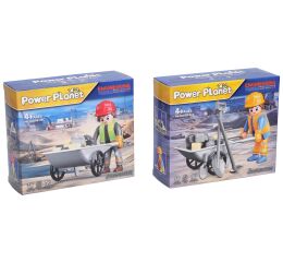 Figurka dělník s kolečkem stavebnice 8,5 cm