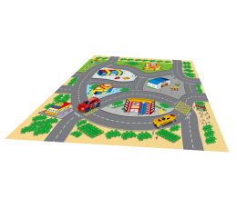 Hrací mapa s 2 dopravními prostředky kov 70x70 cm