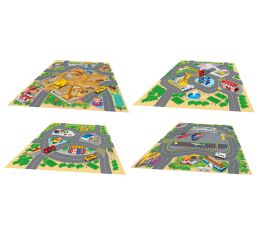 Hrací mapa s 2 dopravními prostředky kov 70x70 cm