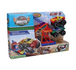 Auta Monster truck Kaskadérská dráha s 2 kovovými auty