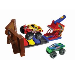 Auta Monster truck Kaskadérská dráha s 2 kovovými auty