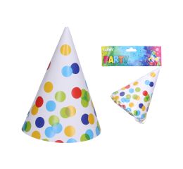 Párty kloboučky TEČKY 15 cm, 6 ks