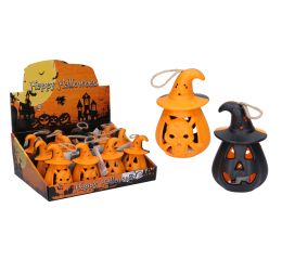 Dekorace Halloween dýně 11x6,5 cm svítící