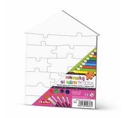 Namaluj si sám puzzle domeček
