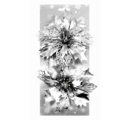 Poinsettie stříbrná 14 cm, 2 ks na klipu