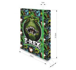 Box na sešity s gumou T-REX 3D A4 (315x240mm) 130gr/m2
