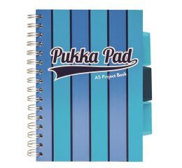 Pukka Pad projektový blok Pukka Stripe A5, 200 stran, linky 8 mm, modrý, linkovaný