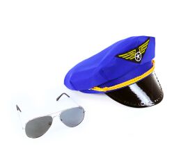 Sada čepice pilot s brýlemi