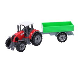 Traktor s vlečkou kovový 18 cm