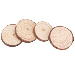 Dřevěné kolečko 3-4x0,5 cm, 4 kusy