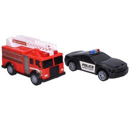 Auto policejní a hasičské s efekty 23 cm