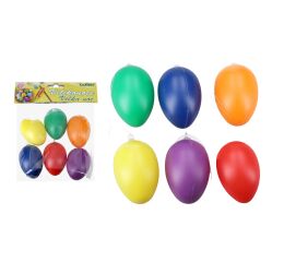 Vajíčko dekorační plastové barevné na zavěšení 6 cm, 6ks