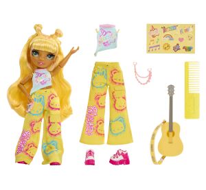 Rainbow High Junior Fashion panenka v rockové kapele - Sunny