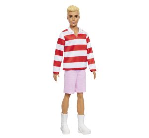 BRB MODEL KEN - ČERVENOBÍLÉ PROUŽKOVANÉ TRIKO