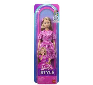 BRB FASHIONISTAS MODELKA V ŠATECH S RŮŽOVÝM PAISLEY VZOREM
