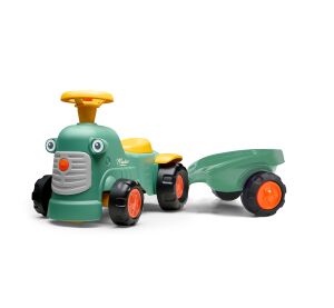Falk traktor baby Maurice zelený vintage s přívěsem