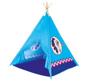 TeePee dětský stan modrý 4 stěny 150cm