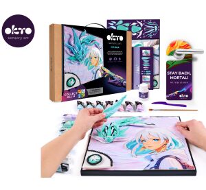 OKTO Manga motiv živlů "Vítr" výtvarný set 30x40 cm