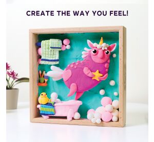 OKTO Modelování Malý svět v rámečku motiv "Jednorožec" 21x21 cm