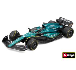 Bburago 1:43 RACE Formula F1 - Aston Martin  AMR23 (2023) #18 Lance Stroll with driver and decorativ