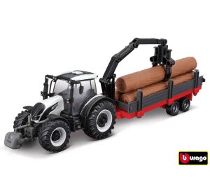 Bburago 10cm Farm tractor Gift Set - Valtra N174 with 3 trailers