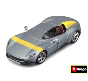 Bburago 1:43 Ferrari  Signature Series - Ferrari Monza SP1 - Silver/ Yellow
