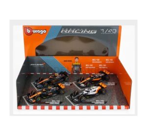 Bburago 1:43 RACE Formula F1 4PAC - McLaren F1 Team MCL38 (2024) #4 L.Norris #81 O.Piastri