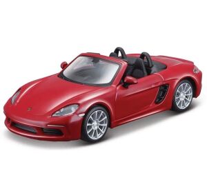 Bburago 1:32 - Porsche 718 Boxster - Dark Red, Yellow