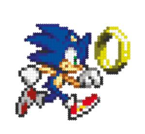 Jixelz REMIX Sonic puzzle plastové pixel art Sonic & Ring