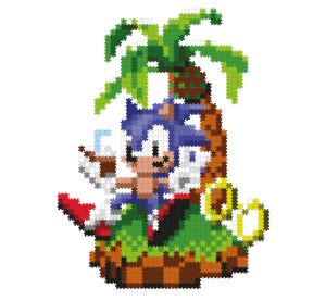 Jixelz REMIX Sonic puzzle plastové pixel art Chillin' Sonic