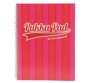 Pukka Pad projektový blok Pukka Stripe A4, 200 stran, linky 8 mm, růžový, linkovaný