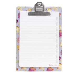 Psací podložka papírová s klipem s poznámkovými listy, 170x245mm, 50 listů, papír 100g