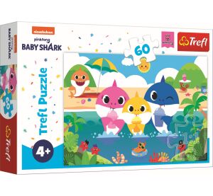 Trefl Puzzle 60 - Žraločí rodinka na dovolené