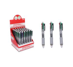 Tužka mechanická 0,7mm + 4 barevná propiska