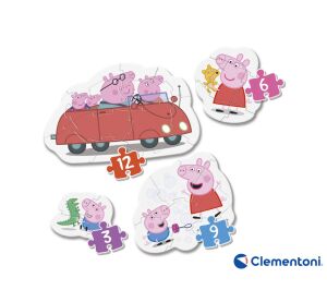 Clementoni - Moje první puzzle Prasátko Peppa 4v1 (3,6,9,12 dílků)