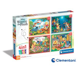 Clementoni - Puzzle 4v1 Disney Medvídek Pú (12+16+20+24 dílků)