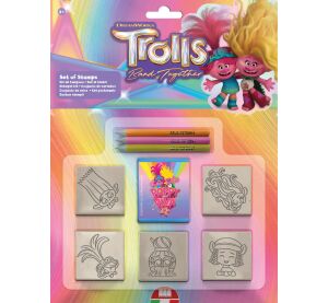 Razítková sada 5 razítek a 3 fixy Trolls